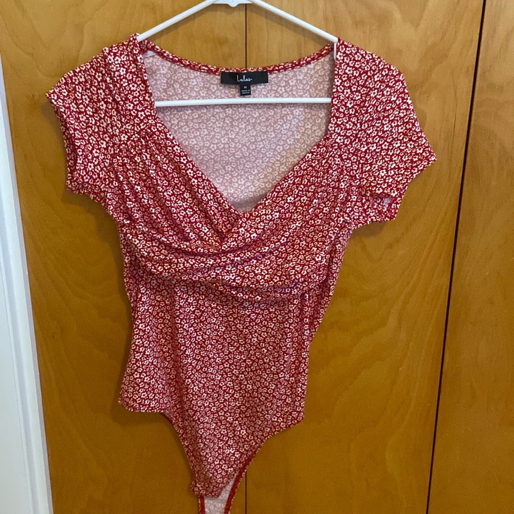 Red floral bodysuit